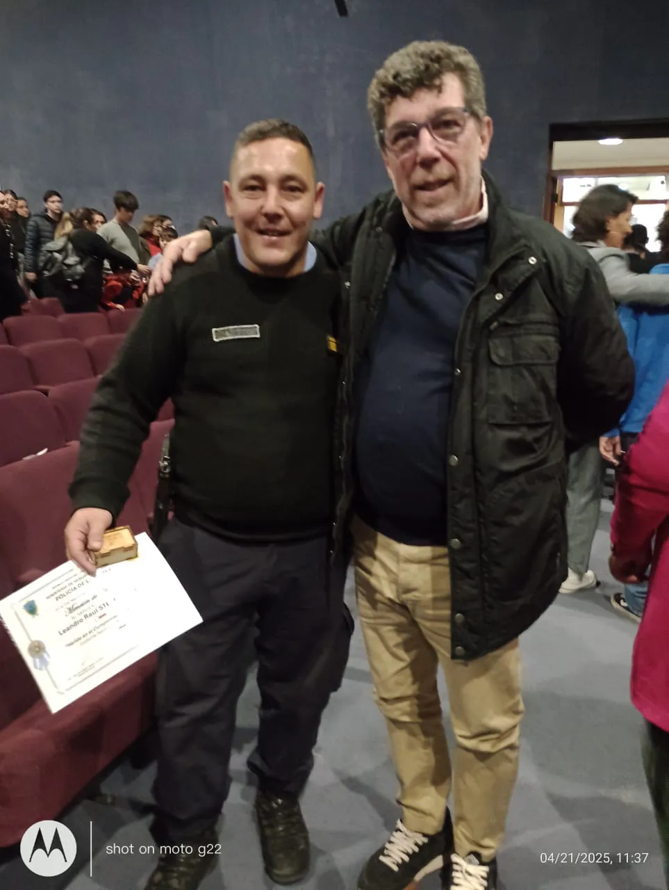 Leandro con Raúl, su padre